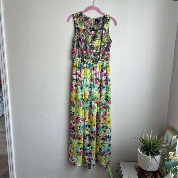 Fun & Flirt / Yellow Floral Maxi Dress - Picture 1 of 9